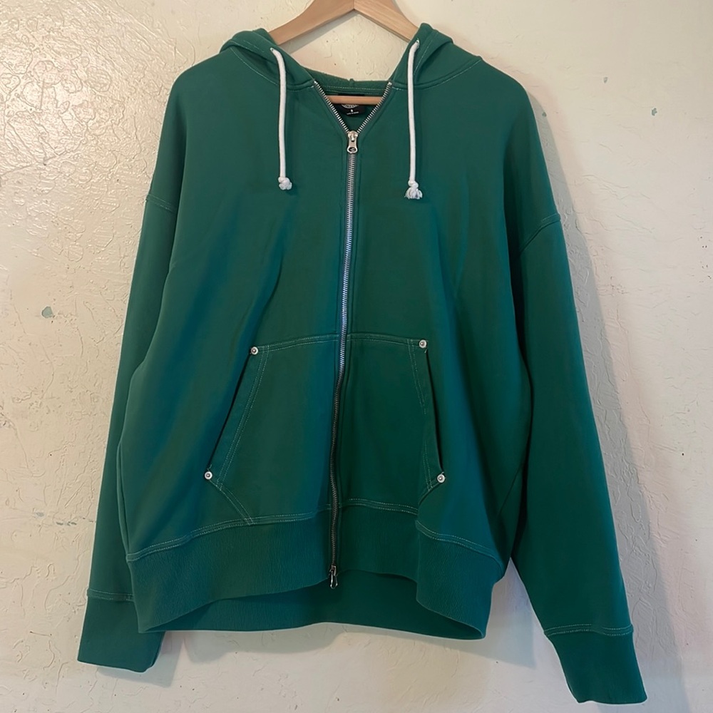 Pacsun green oversized zip up hoodie